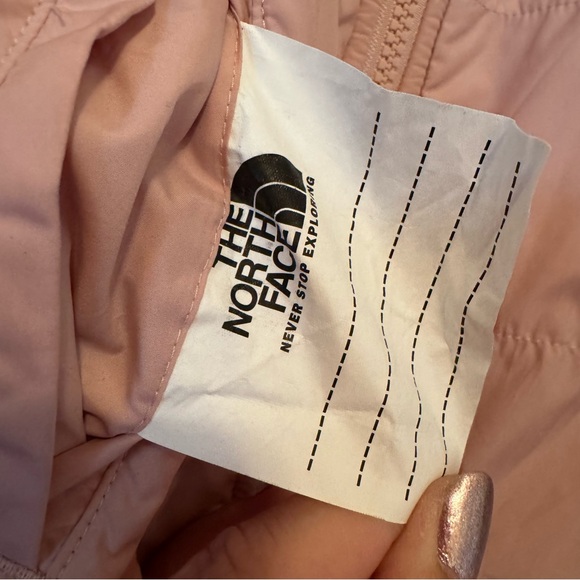Girls North Face Reversible Mossbud Parka Coat Size Small 7-8 Pink Youth Fuzzy - Picture 7 of 10